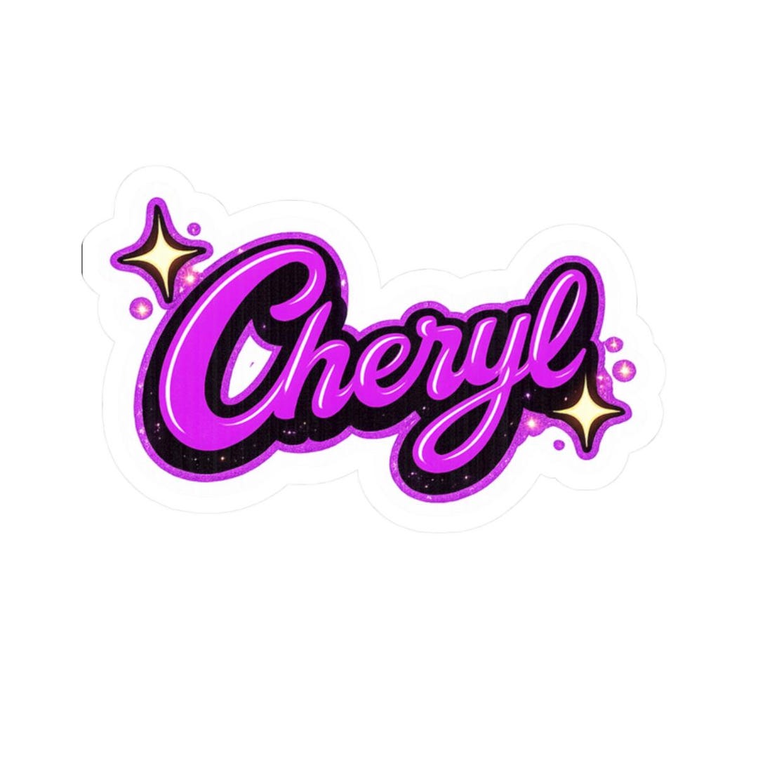 Cheryl Script Cheryl Name Sticker Kiss-cut Sticker | Purple Script Name Decal - Etsy UK