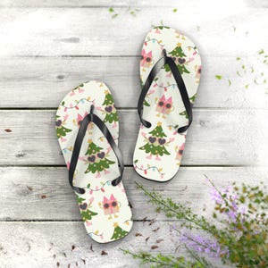 Weihnachts-Flip-Flop, Wichtelgeschenk, Urlaubssandale, Weihnachtsgeschenke, Strand-Weihnachtskarte, saisonale Sandalen, Winterurlaubskleidung