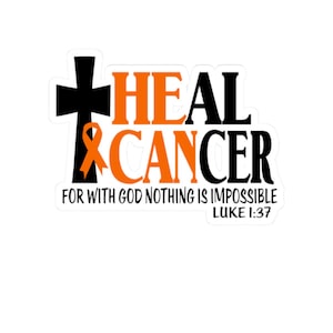 Pegatina "Cura el cáncer", calcomanía de concientización sobre el cáncer de riñón, calcomanía para laptop, calcomanía para botella de agua, calcomanía de lazo de apoyo, calcomanía para superviviente de cáncer