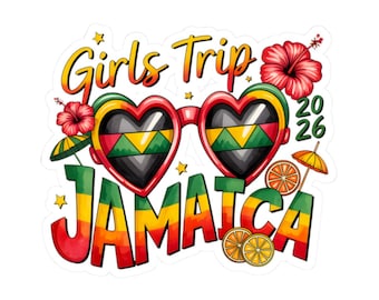 Girls Trip Jamaica Sticker, Girlfriends Getaway Vacation Decal 2026 Mini Gift Label