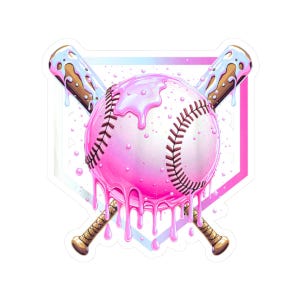 Baseball Ice Cream Drip Sticker: Sports Vinyl Decal