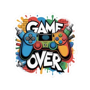 ゲーマーステッカー、ビデオゲームコントローラーデカール、ゲーム愛好家へのギフト、ノートパソコンの装飾、コンソールファンアート、ビニールプレイヤースキン、コントローラー