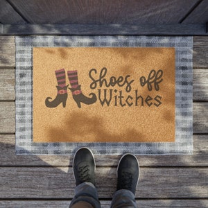 Funny Halloween Doormat, Funny Doormat, Halloween Door Mat, Welcome Mat, Funny Door Mat, Shoes Off Witches