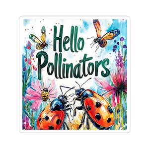 Nationaler Bestäubermonat Aufkleber, Rettet die Bienen Aufkleber, Hummel-Honigwabenetikett, Geschenk für Umweltbewusstsein, Gartenarbeit-Dekoration