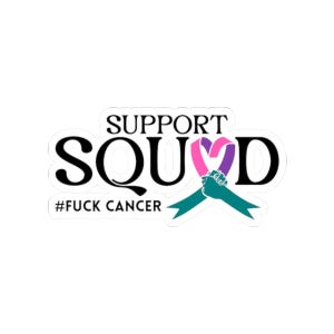 Adesivo di sensibilizzazione per la squadra di supporto al cancro alla tiroide, adesivo con nastro della speranza, adesivo per laptop di supporto al cancro, adesivo per paraurti auto, adesivo per bottiglia d'acqua