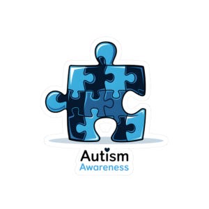 Autisme bewustzijn kiss-cut stickers, ware kleuren oneindig ontwerp, laptopsticker, waterflesetiket, cadeau voor ouders met speciale behoeften