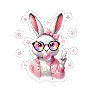 Sticker Coquette Lapin De Pâques, Stickers Lapin Mignon, Agenda Lapin De Pâques, Style Coquette, Agenda Enfants, Accessoires Mignons Pour Agenda