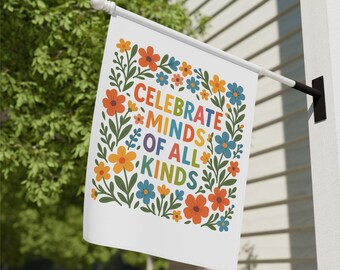 Neurodiversity Wall Canvas Banner - Celebrate Minds Of All Kinds, Autism Awareness Mental Health Decor