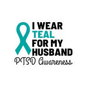 Teal Ribbon-Aufkleber für PTBS-Bewusstsein, Juni-Geschenkanhänger, Fürsprecher für psychische Gesundheit, Bewusstseinsmonat, Erinnerungsband