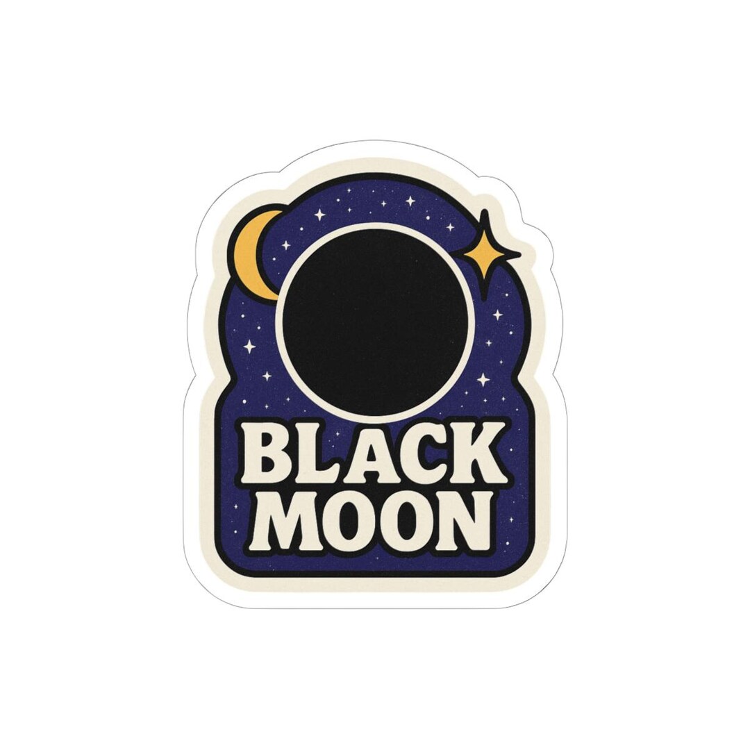 Black Moon Sticker: Celestial Lunar Phase Decal - Etsy
