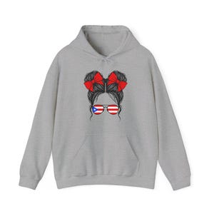 Puerto Ricanirl Hoodie, Sunglasses Flag, Puerto Rican Flag Sweatshirt, Caribbean Island Pullover, Boricua Gift Jumper, Hispanic Pride