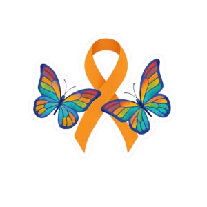 Adesivi per la sensibilizzazione sulla leucemia, design del nastro arancione, adesivo di supporto al cancro, adesivo personalizzato per laptop, adesivo per paraurti auto, guerriero della leucemia