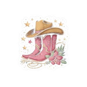 Pack d'autocollants pour cow-girl - Autocollants coupe-bise, thème western, bottes de cow-girl, décalcomanies de rodéo, style campagnard, décoration pour ordinateur portable, décoration Far West
