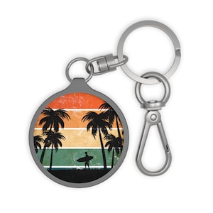 Surfer Keychain, Surfing Lover Key Fob Ring, Shore Gift, Beach Lover, Surfing Key Chain, Surfer Girl Gift, Surfing Gifts, Surfing Keychian
