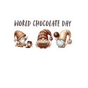 Stickers amateur de chocolat, Stickers Journée mondiale du chocolat, Lot d'autocollants gâteries sucrées, Cadeau pour gourmets, Fournitures de scrapbooking