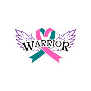 Adesivo per la sensibilizzazione "Tiroid Cancer Warrior", adesivo "Speranza Ribbon", adesivo per laptop a sostegno del cancro, adesivo per paraurti auto, adesivo per bottiglia d'acqua, cancro