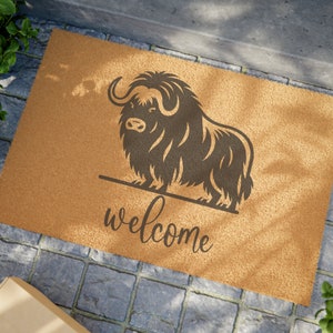 Welcome Musk Ox Door Mat, Hunting Decor, Hunter Gift, Cabin Decor, Cabin Door Mat, Hunting Doormat, Funny Gift, Deer Door Mat