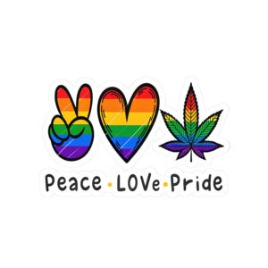 Rainbow Gay Pride Kiss-Cut Stickers, LGBT Love Wins Water Bottle Decal, Cute Laptop Bumper Sticker, Equality Car Window Cling, LGBTQ Pride