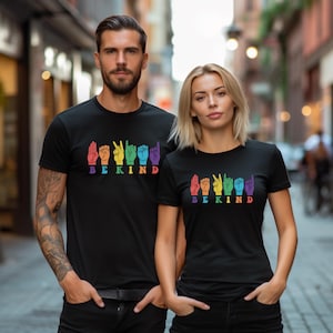 ASL Be Kind Shirt, Deaf Awareness Gift, Kindness Matters Tee, Inclusive Sign Language Tee American Sign Language Kindness Shirt for Teachers