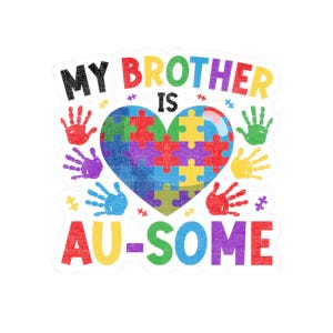 Autism Awareness Kiss-Cut-stickers, broercadeau, ondersteuning neurodiversiteit, autisme-acceptatie, laptopstickers