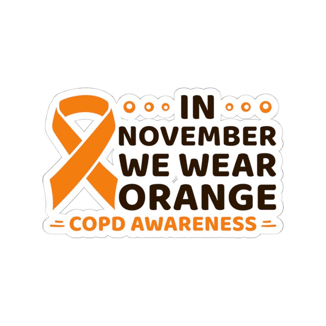 COPD Awareness Stickers, Orange Ribbon Stickers, November Awareness ...