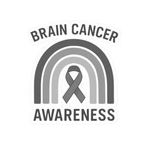 Brain Tumor Awareness Sticker, Brain Tumor Survivor, Brain Tumor Warrior, Brain Tumor Gift, Brain Tumor Ribbon, Support Squad Squad Grey Day