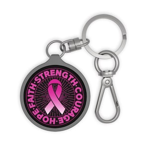 Breat Cancer Key Chain, Pink Ribbon Key Fob Ring, Breast Cancer Awareness Key Chain, Breast Cancer Key Fob Ring, Novelty Gift, Survivor Gift