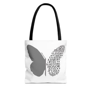 Bain Cancer Awareness Tote Bag, Cancer Support Tote, Cancer Survivor Gift, Charity Awareness Tote, Cancer Fighter Tote, Cancer Ribbon Tote,