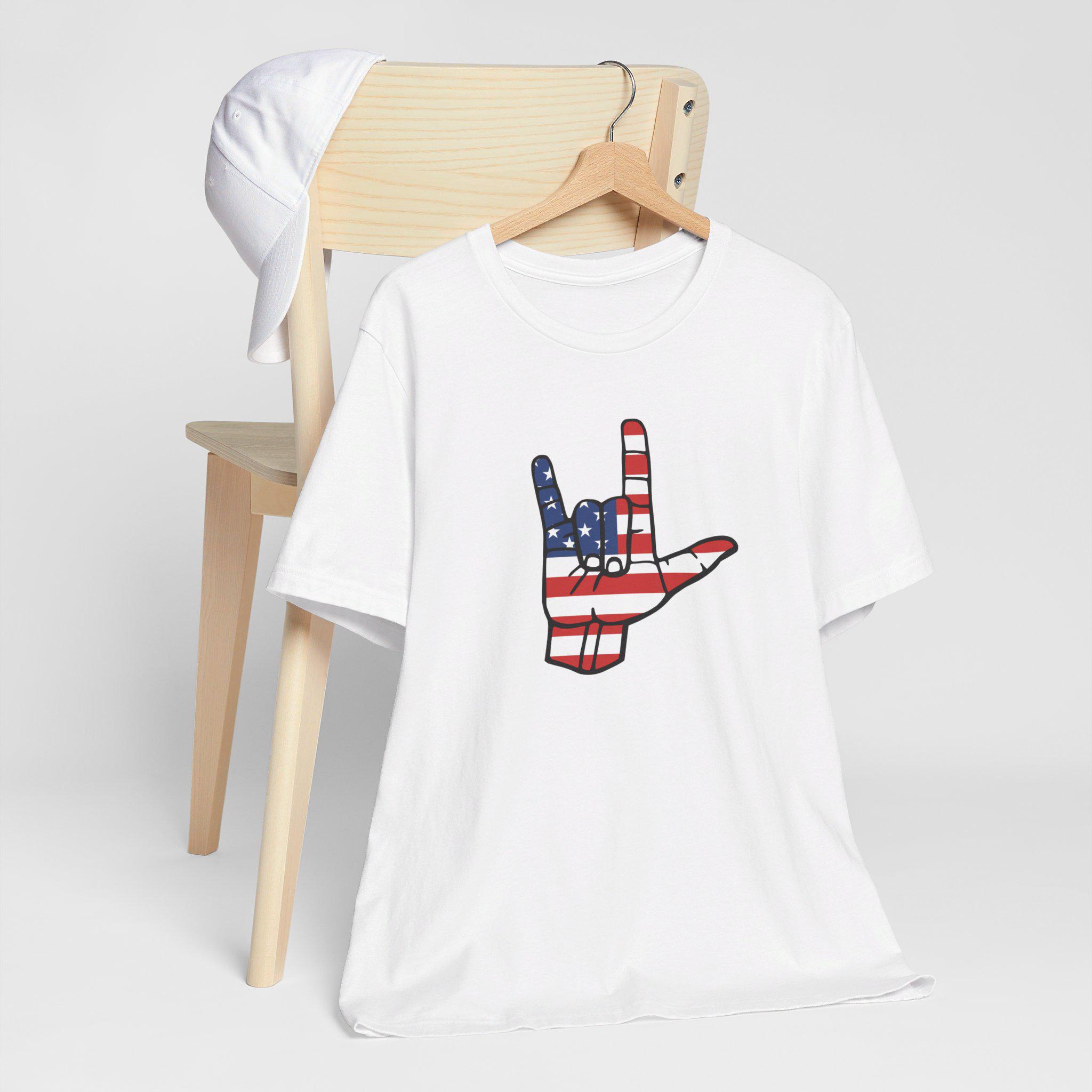 Maglietta Personalizzata ASL &ndash; Lingua Dei Segni Americana &ndash; Cotone Pesante, Manica Corta, Uomo
