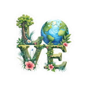 Earth Day Aufkleber, umweltfreundlicher Planet Aufkleber, Umweltbewusstsein Geschenk, recycelbarer Laptop Aufkleber, Naturliebhaber Aufkleber Geschenk
