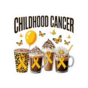Pegatina de cáncer infantil, pegatinas de guerrero, calcomanía de concienciación, apoyo contra el cáncer infantil, pegatina de lazo dorado, pegatina de recaudación de fondos