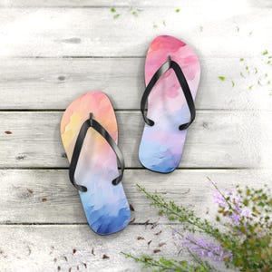 Surreal Sky Flip Flops Gift, Beach Flip Flops, July 4th Flip Flops, Flip Flops Gift, Summer Sandals,  Summer Flip Flops