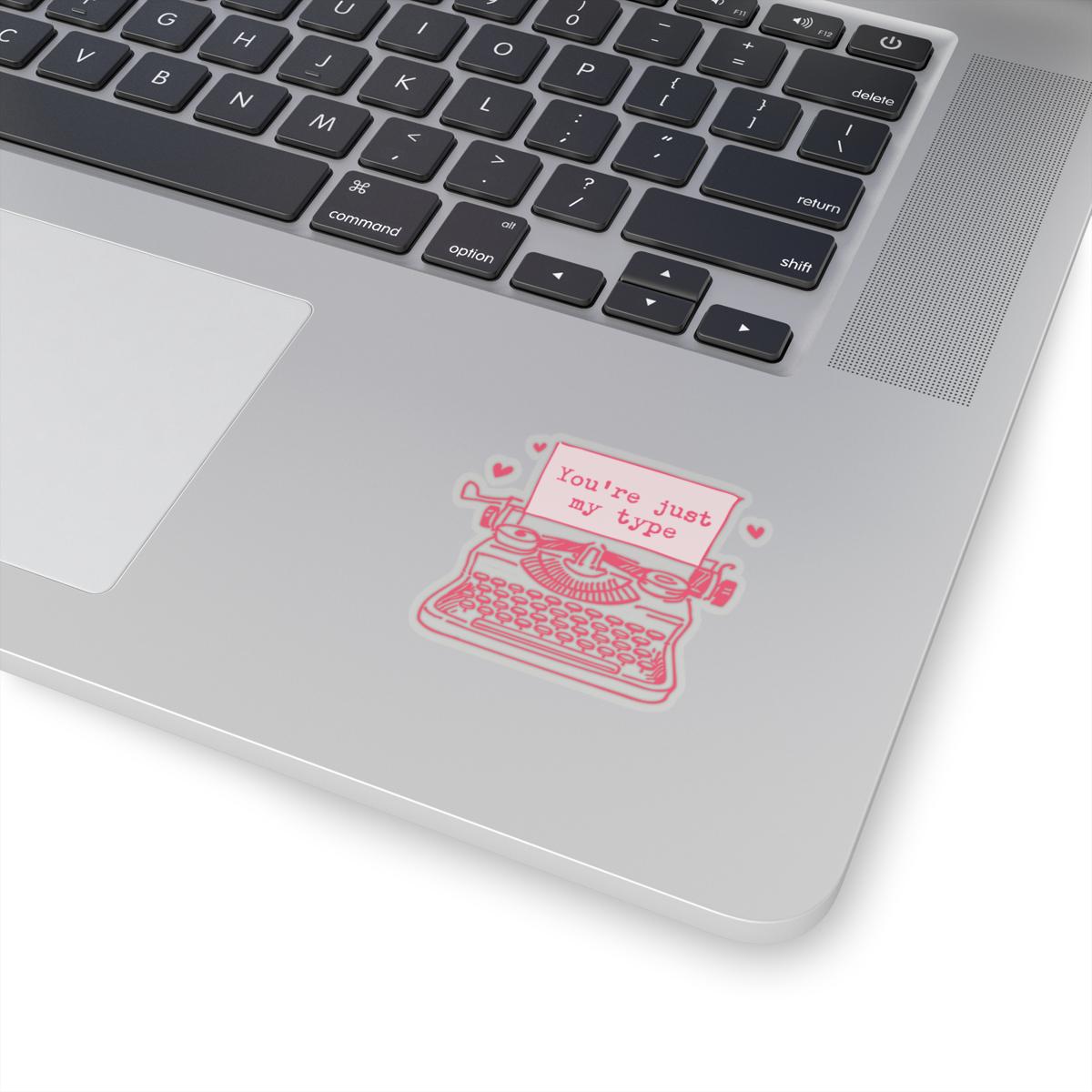 Vintage Typewriter You're Just My Type Sticker, Valentine's Day Laptop ...