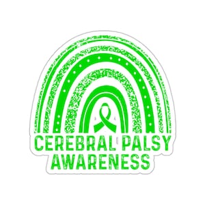Adesivo paralisi cerebrale, adesivo di sensibilizzazione, adesivi di sensibilizzazione sulla paralisi cerebrale, adesivo con nastro verde, malattia cronica, adesivo per auto, sensibilizzazione sulle malattie rare