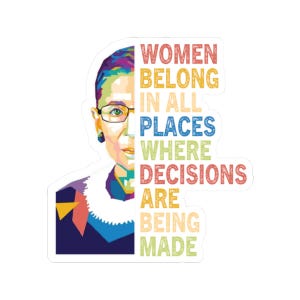 Ruth Bader Aufkleber, RBG Vinyl Aufkleber, Laptop Aufkleber, Frauen Empowerment Aufkleber, Mädchen Power Aufkleber, feministisches Geschenk, Frauenrechte Aufkleber