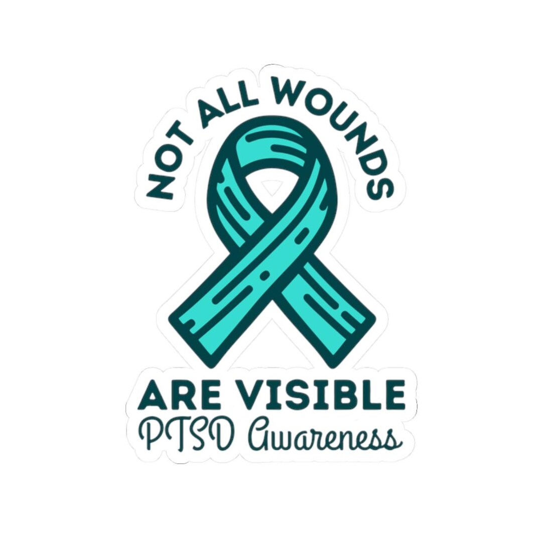 PTSD Awareness Teal Ribbon Stickers, Fundraiser Mini Gifts, Laptop ...