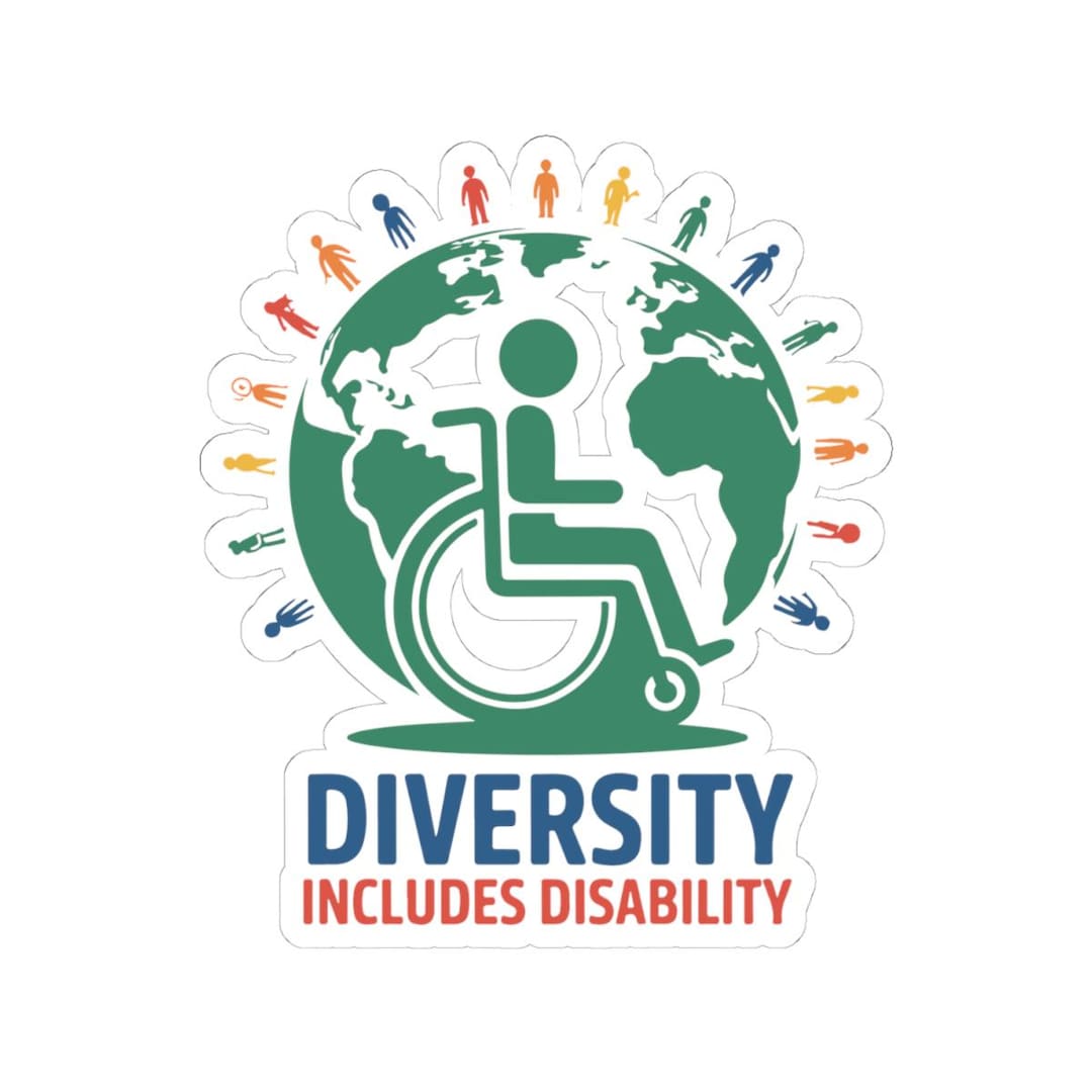 Inclusion Disability Sticker, Diverse Wheelchair Decal, Inspirational ...