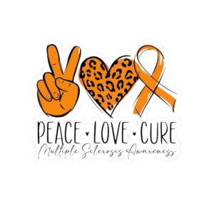 Pegatina troquelada para concienciar sobre la esclerosis múltiple, calcomanía de apoyo a la EM, etiqueta de ánimo para organizaciones benéficas, decoración para concienciar sobre la discapacidad, inspiradora