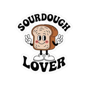 Sourdough Lover Stickers, Cute Food Stickers, Baking Decor, Laptop Stickers, Gift for Bread Lovers, Retro Vibe Accessories, Mini Gifts