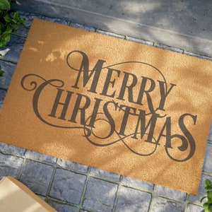 Merry Christmas Door Mat, Christmas Décor, Christmas Doormat, Holiday Décor, Xmas Holiday Gift, Home Doormat, Christmas Gift, Front Door Mat