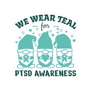 Teal Ribbon-Aufkleber für PTBS-Bewusstsein, Juni-Geschenkanhänger, Fürsprecher für psychische Gesundheit, Bewusstseinsmonat, Erinnerungsband
