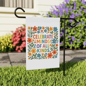 Awareness Banner für psychische Gesundheit, Feiern Sie Köpfe aller Arten Flagge, Garten Haus Dekor, Neurovielfalt Geschenk, Wandbehang im Freien, positiv