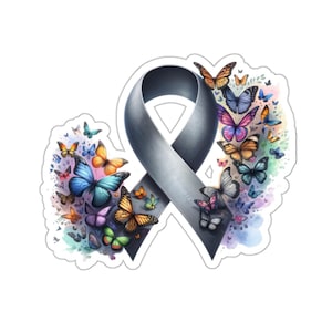 Adesivo per la consapevolezza del cancro al melanoma, Melanoma Cancer Warrior, Adesivo per la consapevolezza del cancro alla pelle Adesivo per il cancro con nastro nero, Adesivo per auto