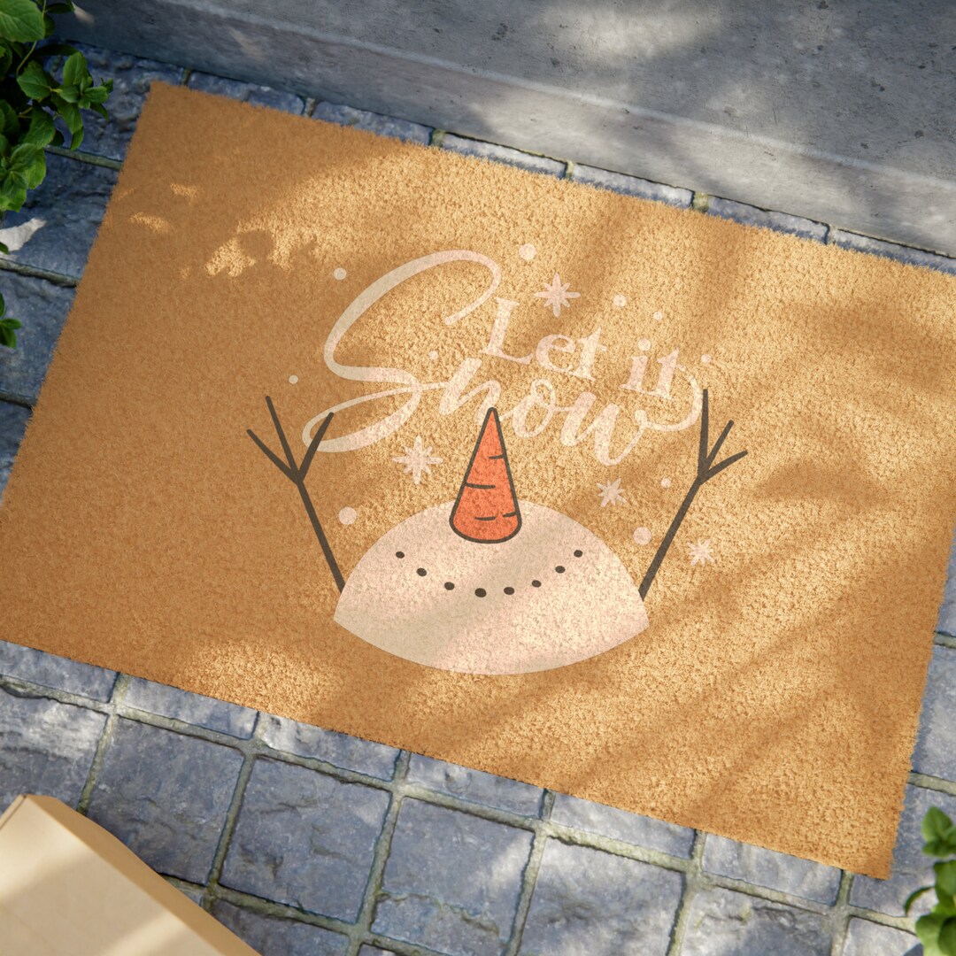 Let It Snow Door Mat, Christmas Décor, Christmas Doormat, Holiday Décor