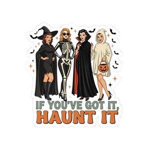 Halloween Kiss Stickers - Spooky Decals for Parties, Home Decor, Trick-or-Treat, Gifts, and Creative Crafting, Sarcastic Halloween Haunt It