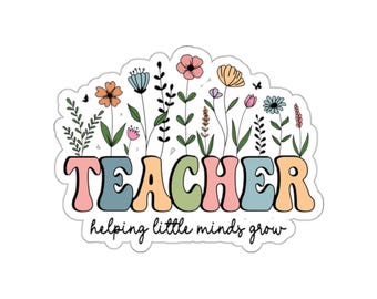 Teacher Gift, Teacher Flower Sticker, Laptop Sticker, Education Sticker, Special Education Sticker, Teacher Appreciation, School Stickers