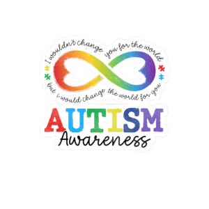 Autism Awareness Kiss-Cut-stickers, sticker puzzelstukjes, stickervel steun liefde acceptatie, cadeau neurodiversiteit, sticker autisme