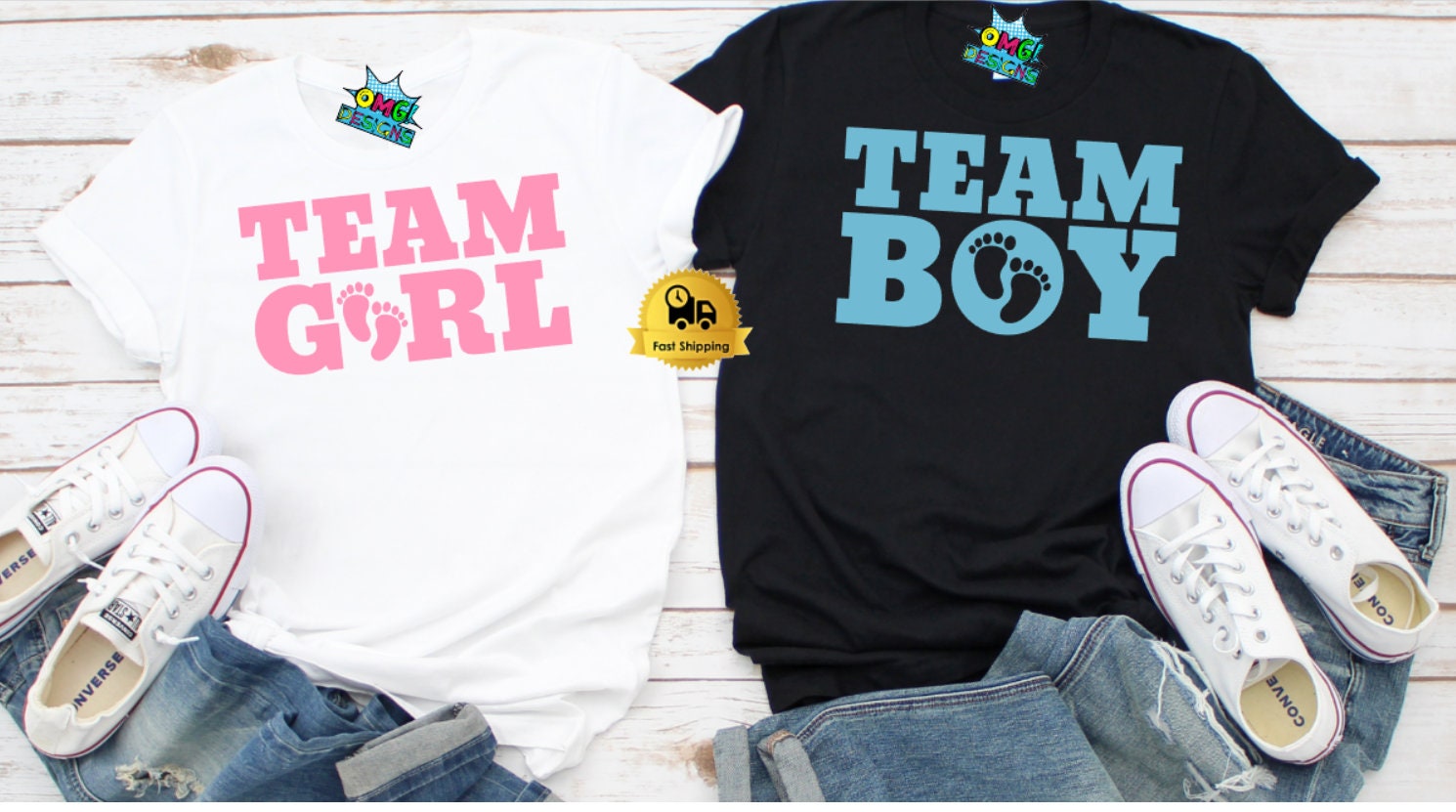 Pink or Blue: Baby Shower Gender Reveal Shirt Great Grandma