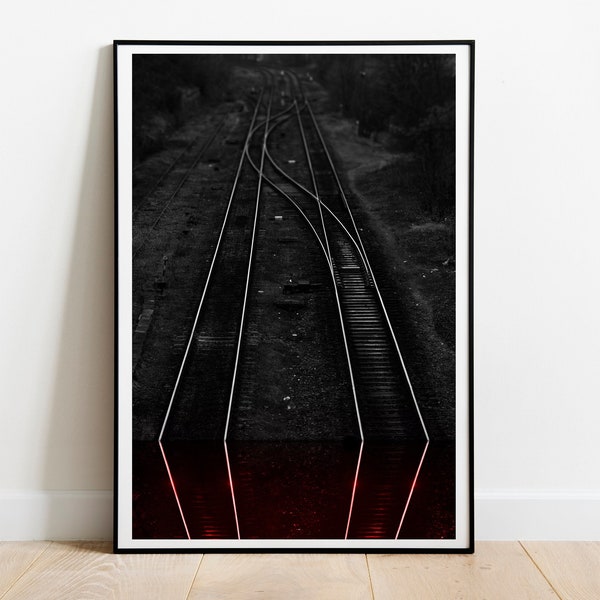 Poster "Infernal Railways" | Obscure Surreal Photography Print | Digital Printable Wall Art | Instant Digital Download