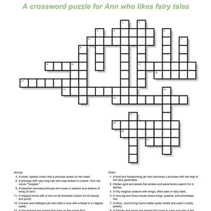 Personalized Crossword Puzzle (custom Holiday Gift or Personalized